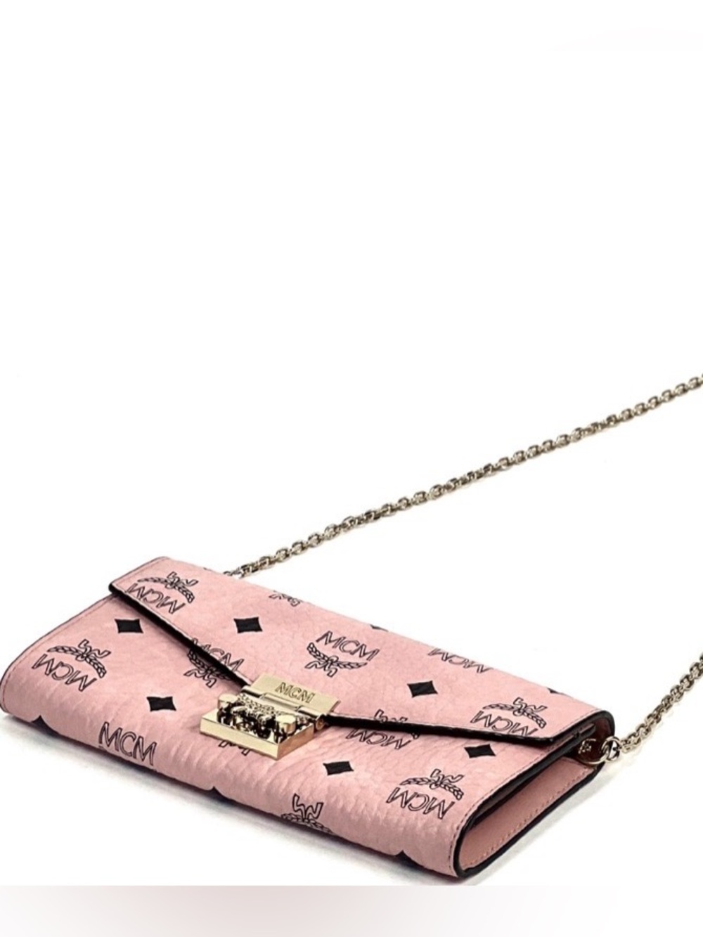 MCM Pink Logo Crossbody Bag with Gold Hardware authentic 100% - Picture 11 of 12
